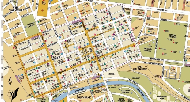 Melbourne-Central-District-Tourist-Map